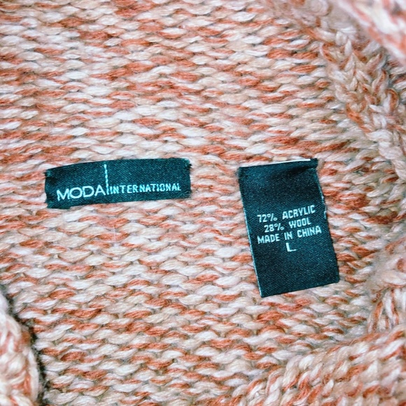 MODA chunky button up sweater sz L - Picture 2 of 3